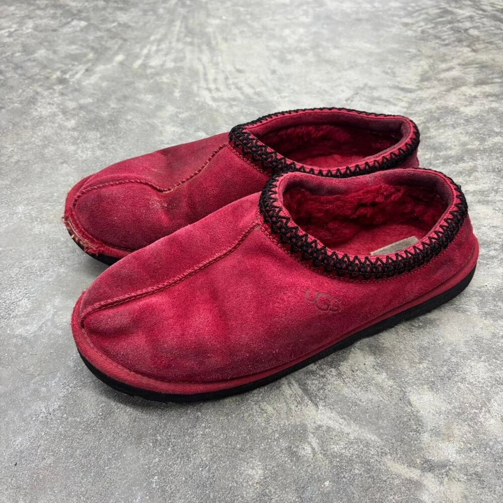 Ugg Tasman US Men’s 11 Red Suede Ankle Slip on Loafers Slippers - Picture 2 of 8